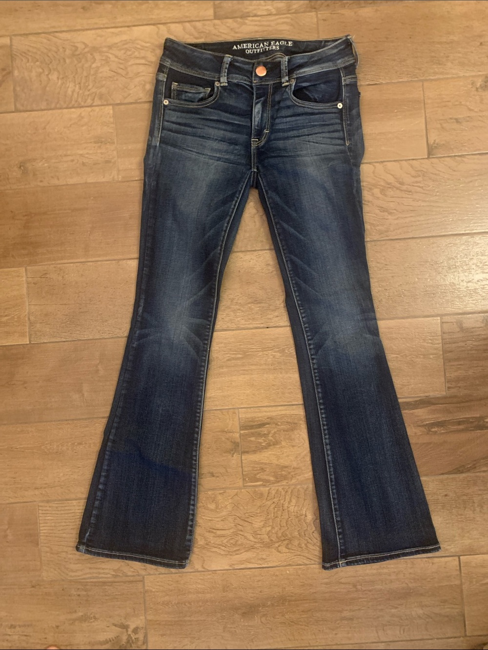 American Eagle Outfitters Dark Blue Flare Jeans Size 4